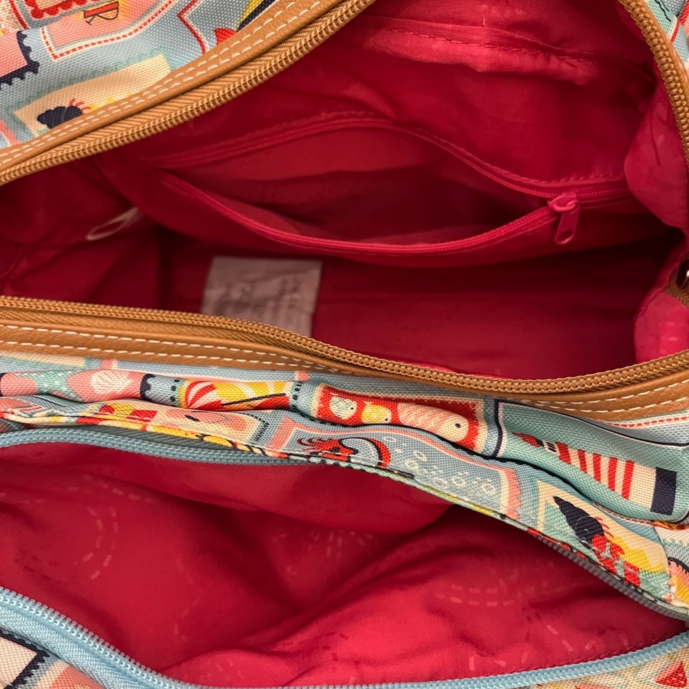 Lily Bloom Multicolor Shoulder Bag with Tan Details - Picture 4 of 5